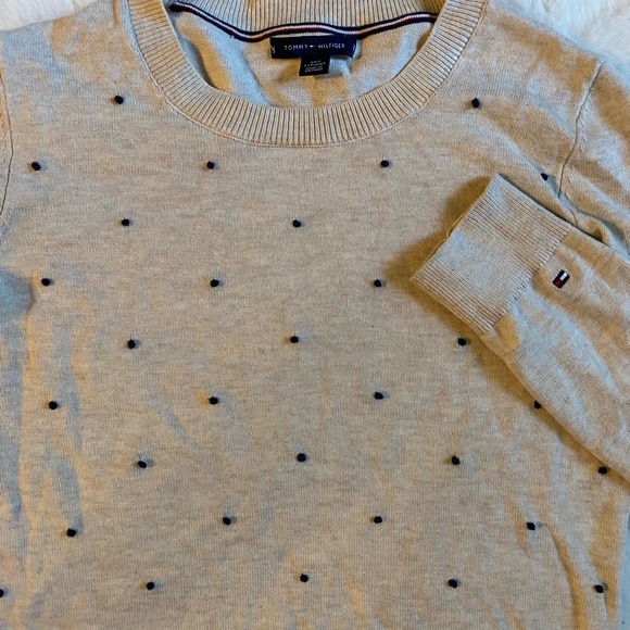 New nude color white navy dots sweater by Tommy Hilfiger - Picture 3 of 6